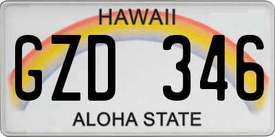HI license plate GZD346
