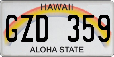 HI license plate GZD359