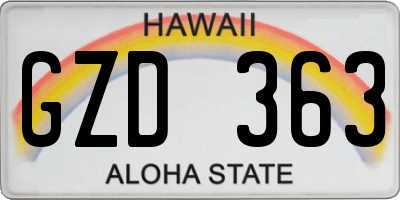 HI license plate GZD363