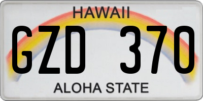 HI license plate GZD370