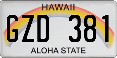 HI license plate GZD381