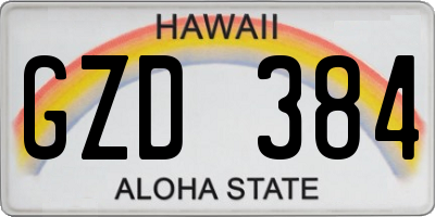 HI license plate GZD384