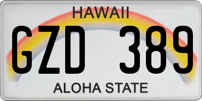 HI license plate GZD389