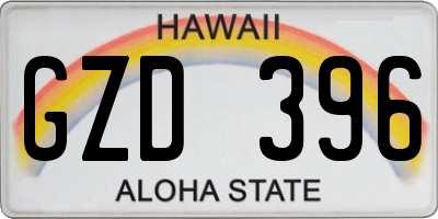 HI license plate GZD396