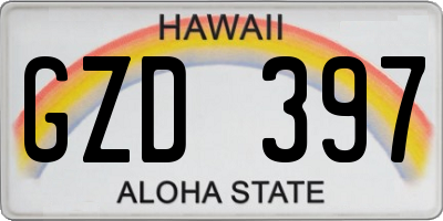HI license plate GZD397