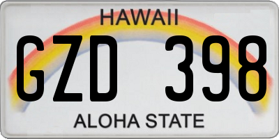 HI license plate GZD398