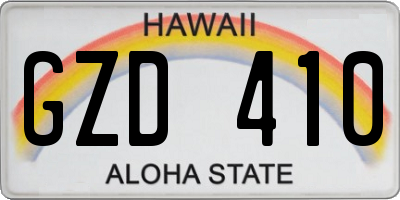 HI license plate GZD410