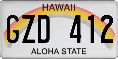 HI license plate GZD412