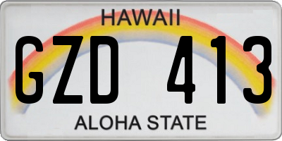 HI license plate GZD413