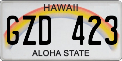 HI license plate GZD423
