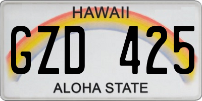 HI license plate GZD425