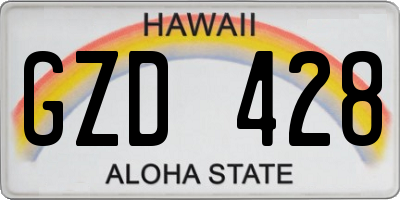 HI license plate GZD428