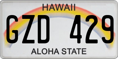 HI license plate GZD429