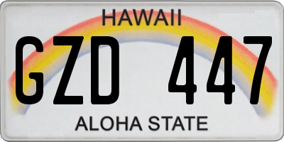 HI license plate GZD447