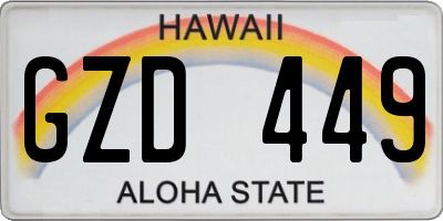 HI license plate GZD449