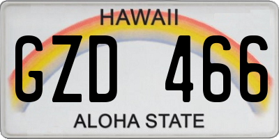HI license plate GZD466
