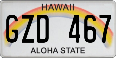 HI license plate GZD467