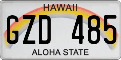 HI license plate GZD485