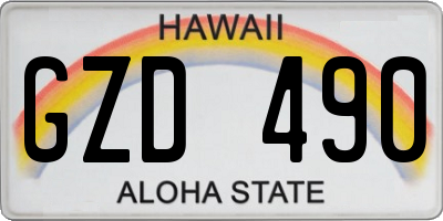 HI license plate GZD490