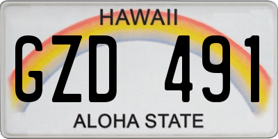 HI license plate GZD491