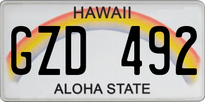 HI license plate GZD492