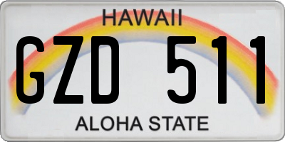 HI license plate GZD511