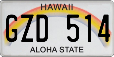 HI license plate GZD514