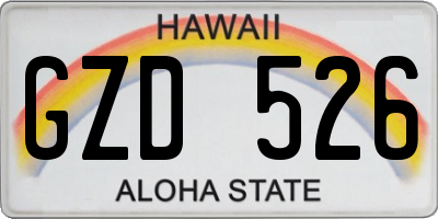 HI license plate GZD526