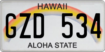 HI license plate GZD534