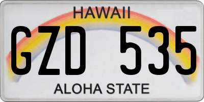 HI license plate GZD535