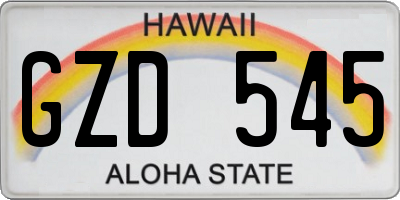 HI license plate GZD545