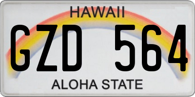 HI license plate GZD564