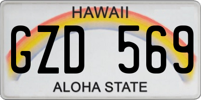 HI license plate GZD569