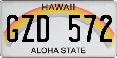 HI license plate GZD572