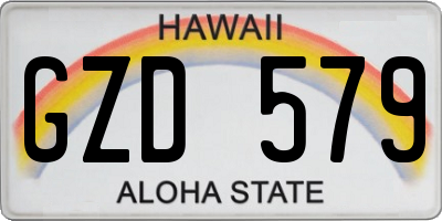 HI license plate GZD579