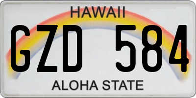 HI license plate GZD584