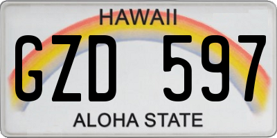 HI license plate GZD597