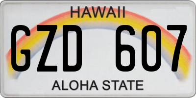 HI license plate GZD607