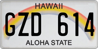 HI license plate GZD614