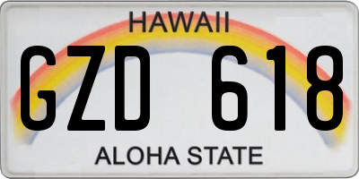 HI license plate GZD618