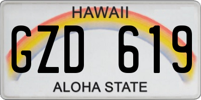 HI license plate GZD619