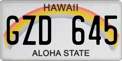 HI license plate GZD645