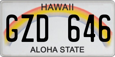 HI license plate GZD646