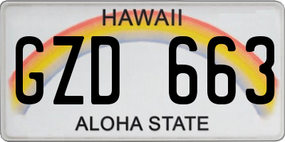 HI license plate GZD663