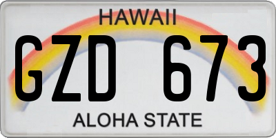 HI license plate GZD673