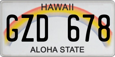 HI license plate GZD678