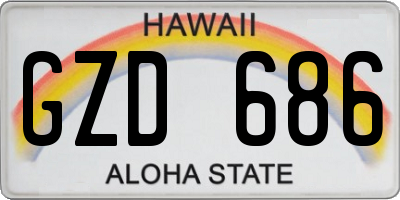 HI license plate GZD686