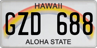 HI license plate GZD688
