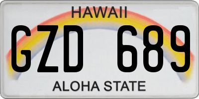 HI license plate GZD689