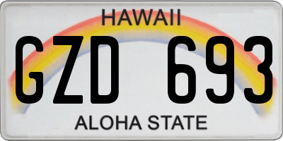 HI license plate GZD693